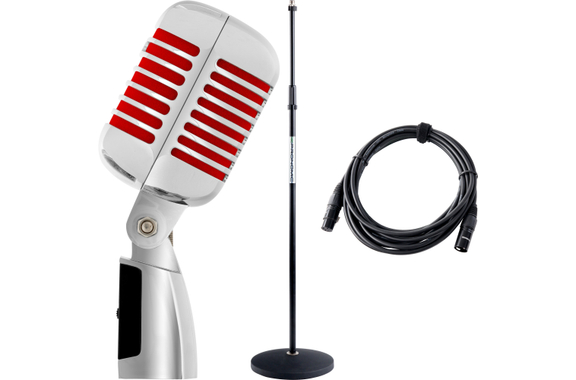 Pronomic DM-66R Elvis Dynamische Microfoon Zilver/Rood Set image 1