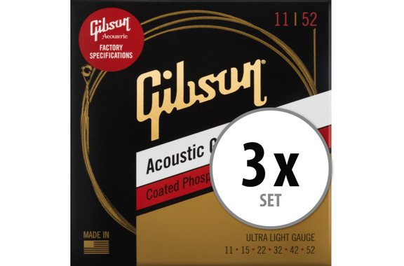 Gibson SAG-CPB11 Coated Phosphor Ultra-Light 011-052 3x Set image 1