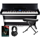 FunKey DP-88 II Digitalpiano zwart set met keyboardbank, koptelefoon en pianoles