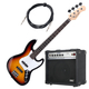 Rocktile Fatboy II SB E-Bass Sunburst Set Ampli