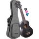 Cascha Premium Mahogany Soprano Left-Handed Ukulele Set Black