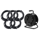 Pronomic Stage XFXM-10 Câble Micro XLR 10m Noir Lot de 5 avec Enrouleur