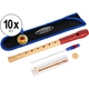 Classic Cantabile Pivella Blockflöte Rot, barocke Griffweise 10er Set