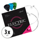 Shaman Electric Snaren voor E-Gitaar incl. 2 Reserve Snaren en 3 Plectrums 3x Set
