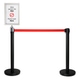 Stagecaptain PLS-200B Barrier Post Crowd Control System Black Pair Set with Sign Holder