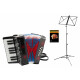 Classic Cantabile Bambino Kinder-accordeon Set, zwart, 8 bassen
