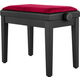 Classic Cantabile Banc De Piano Modèle A Noir Mat Velours Rouge