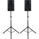 Pronomic E-212 MA Caja Activa 12" 500 Vatios Set con Soportes