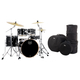Set De Batería Mapex Venus Stage Black Galaxy Sparkle Con Fundas