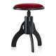 Classic Cantabile Pianohocker Velours Schwarz matt/Rot