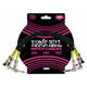 Ernie Ball 6075 Câble Patch 30 cm, Pack de 3 Noir