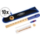 Classic Cantabile Pivella Blockflöte Blau, barocke Griffweise 10er Set