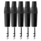 Pronomic JPLUG Zwarte Stereo Jackplug 5 Stuks