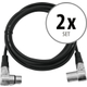 Omnitronic Right-Angle XLR Cable 3-Pin 3m 90° Black 2-Pack