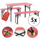 Juego De Muebles De Carpa De Cerveza Stagecaptain Hirschgarten 117 cm Rosa 5x Set