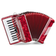 Classic Cantabile 48 Bass Akkordeon "Secondo V" Rot  - Retoure (Zustand: sehr gut)