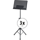 Pronomic OS-01P Leggio Orchestrale in Lamiera Forata con Morsetti per Spartiti Set da 3