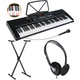McGrey LK-6120-MIC Lighted Keys Keyboard with Microphone Set incl. Stand and Headphones Black