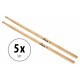 5 Paar XDrum Drumsticks 5A Wood Tip