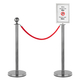 Stagecaptain PLS-150 Deluxe 2.1-200S Poste Barrera Sistema de Guiado de Personas 2,0m plata Set con Soporte para Carteles