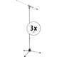 K&M 210/2 Verchroomde Microfoonstandaard 3x Set