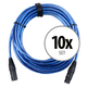 Pronomic Stage XFXM-Blue-10 Câble Micro XLR 10 m Bleu Métallique Lot de 10