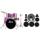 XDrum Semi 22" Standard Schlagzeug Satin Purple Sparkle Set + Dämpfer
