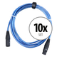 Pronomic Stage XFXM-Blue-2.5 Microfoonkabel XLR 2,5 m Metallic Blue 10-delige Set