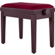 Banc De Piano Classic Cantabile Modèle A Acajou Velours Rouge