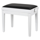 Classic Cantabile Banc De Piano Modèle A Blanc Laqué Avec Coussin Noir