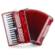 Classic Cantabile 72 Bass Akkordeon "Secondo V" Rot  - Retoure (Zustand: sehr gut)