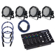 Showlite FLP-144 Projecteur 4 x Set incl. Contrôleur DMX & Câbles