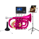 Classic Cantabile TT-400 Bb-Pockettrompet Pink Starterset