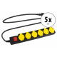 Stagecaptain OPSS-6 YE Multiprise Extérieure 6 Prises Avec Interrupteur IP44 Lot De 5