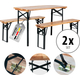 Stagecaptain Hirschgarten Conjunto De Muebles De Cervecería Para Balcón 117 cm Natural 2x Set