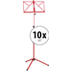 Classic Cantabile 100 Muziekstandaard Medium Rood 10x Set