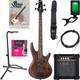 Ibanez GSRM20B-WNF E-Basse Walnut Flat Starter Set
