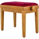 Classic Cantabile Banc De Piano Modèle A Chêne Mat Velours Rouge
