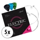 Cuerdas Shaman Electric para Guitarra Eléctrica incl. 2 Cuerdas de Repuesto y 3 Púas Set de 5