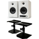 Vulkkano Pro4 Studiomonitore weiß Stativ Set