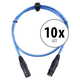 Pronomic Stage XFXM-Blue-1 Microfoonkabel XLR 1 m Metallic Blue 10x Set