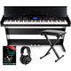 FunKey DP-88 II Digitalpiano zwart Set met Economy Keyboardbank, Koptelefoon en Pianoles