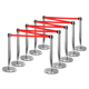 Stagecaptain PLS-200S Barrier Post Crowd Control System Silver 10x Set