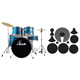 XDrum Semi 22" Standard Schlagzeug Satin Blue Sparkle Set + Dämpfer