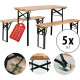 Stagecaptain Hirschgarten Conjunto De Muebles Para Carpa De Cerveza 117 cm Natural 5x Set