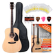 Classic Cantabile Westerngitarre Starter-Set inkl. 5-teiligem Zubehörset natur