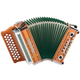 Harmonica Alpenklang "Mini" 3 rangs, G-C-F massif en cerisier