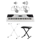 FunKey 61 Edition Touch blanc Set incl. support de clavier + banc