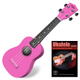 Classic Cantabile US-100 PK Sopran Ukulele Rosa Set incl. Cuaderno de Aprendizaje