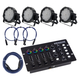 Projecteur Showlite FLP-144W Lot de 4 avec Contrôleur DMX & Câbles